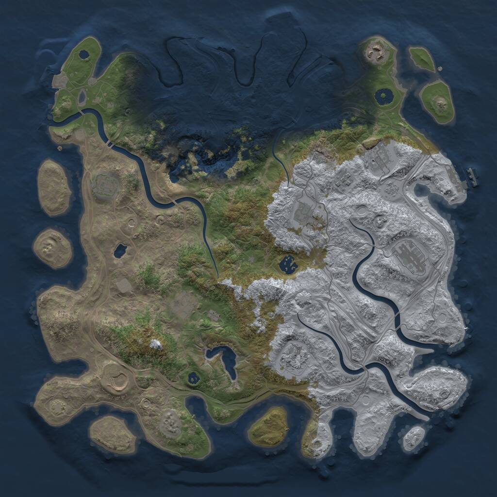 Rust Map: Procedural Map, Size: 4250, Seed: 378407015, 16 Monuments