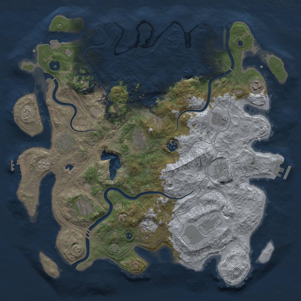 Rust Map: Procedural Map, Size: 4250, Seed: 998708154, 16 Monuments