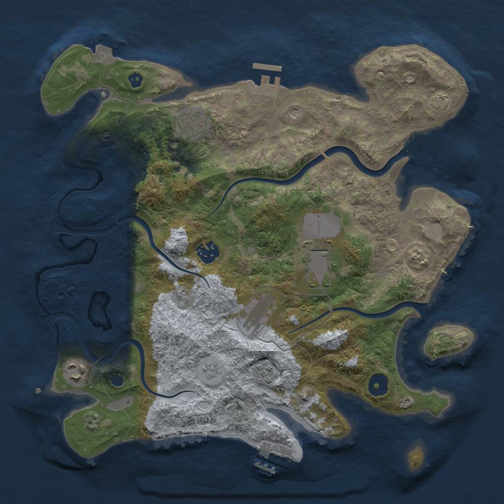 Rust Map: Procedural Map, Size: 3500, Seed: 290921, 12 Monuments