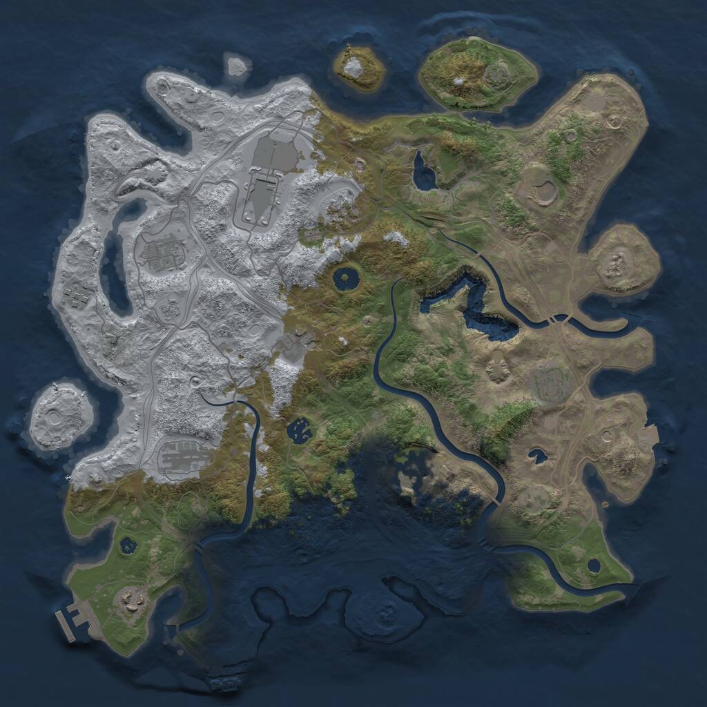 Rust Map: Procedural Map, Size: 4250, Seed: 109233025, 17 Monuments