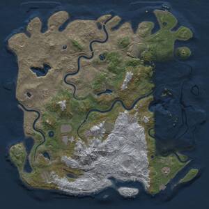 Thumbnail Rust Map: Procedural Map, Size: 5000, Seed: 1003780470, 17 Monuments
