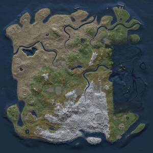 Thumbnail Rust Map: Procedural Map, Size: 5000, Seed: 1003780470, 17 Monuments