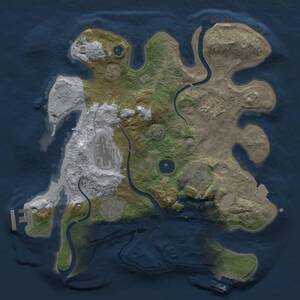 Thumbnail Rust Map: Procedural Map, Size: 3000, Seed: 1876299885, 10 Monuments