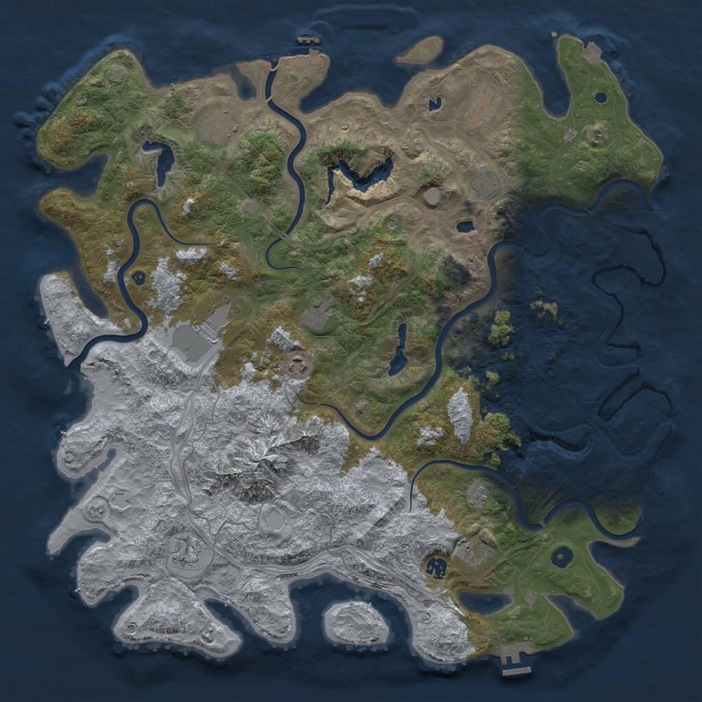 Rust Map: Procedural Map, Size: 5000, Seed: 55287468, 16 Monuments