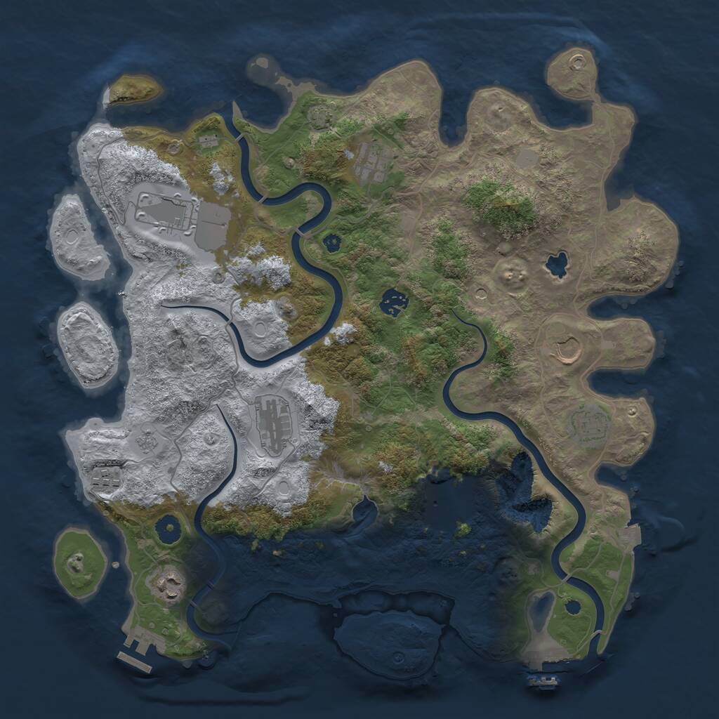 Rust Map: Procedural Map, Size: 4000, Seed: 265465, 15 Monuments