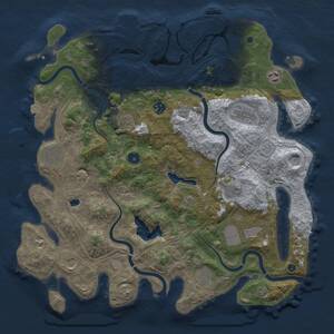 Thumbnail Rust Map: Procedural Map, Size: 4250, Seed: 370348393, 16 Monuments