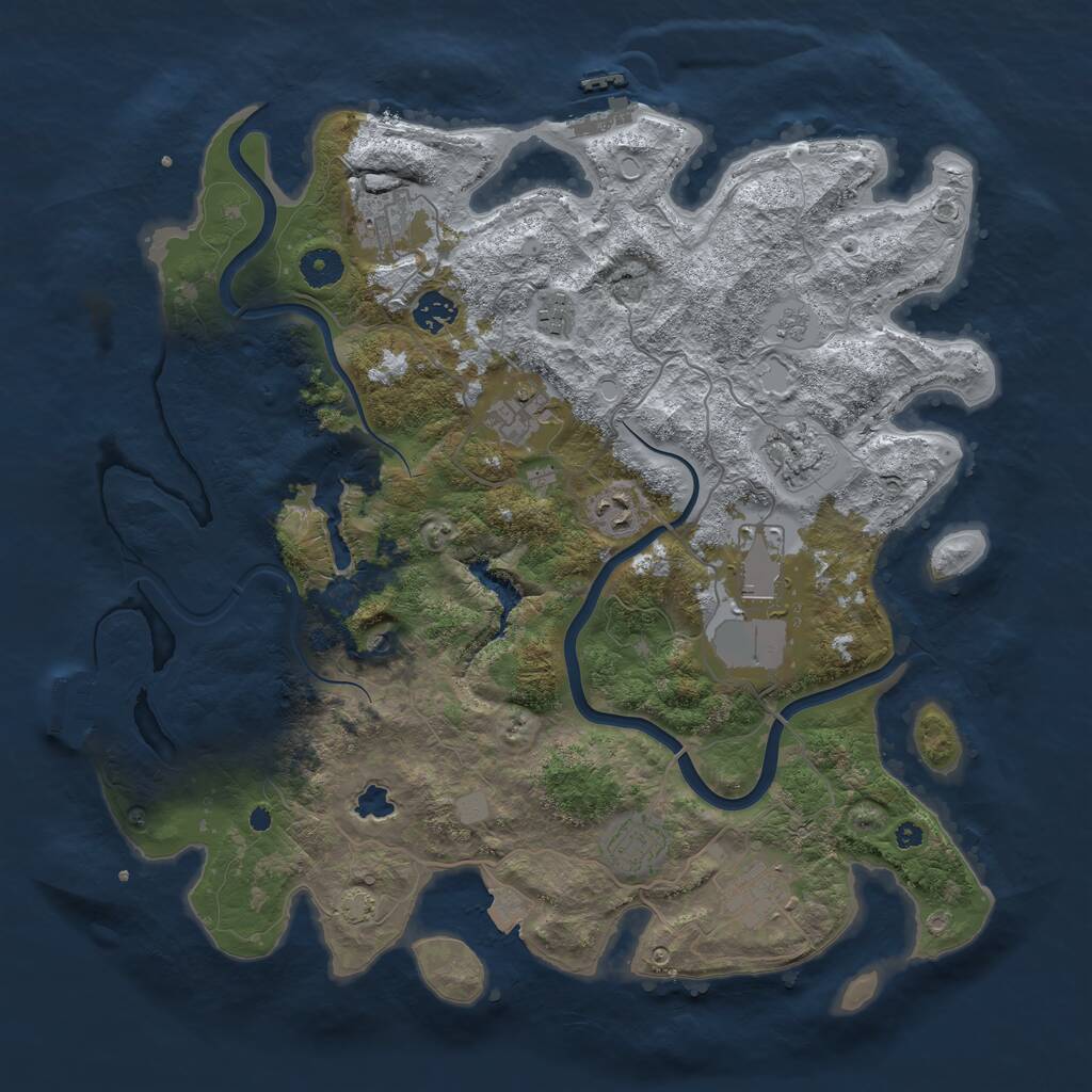 Rust Map: Procedural Map, Size: 4000, Seed: 185158812, 15 Monuments