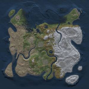 Thumbnail Rust Map: Procedural Map, Size: 3750, Seed: 235559683, 15 Monuments
