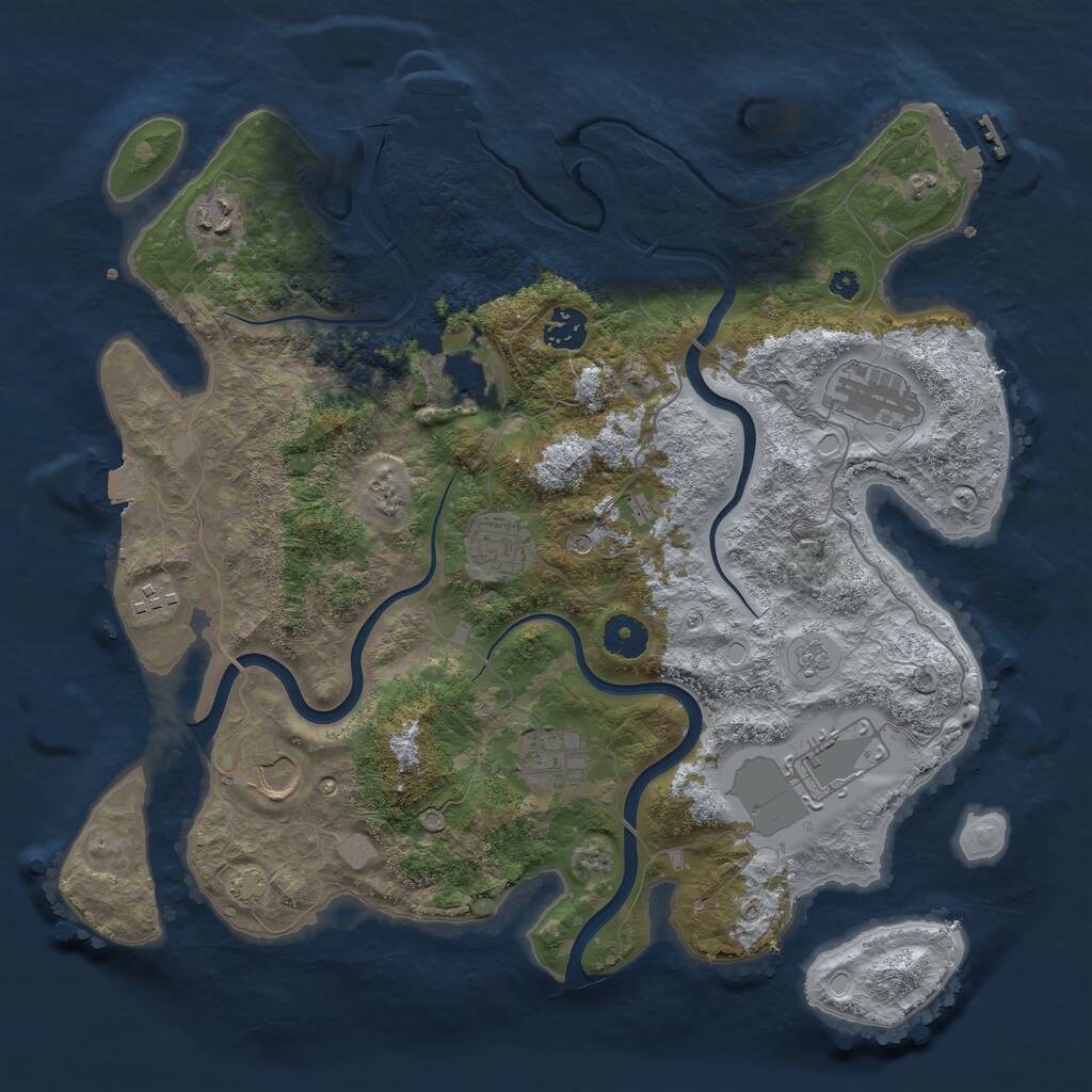 Rust Map: Procedural Map, Size: 3750, Seed: 235559683, 15 Monuments