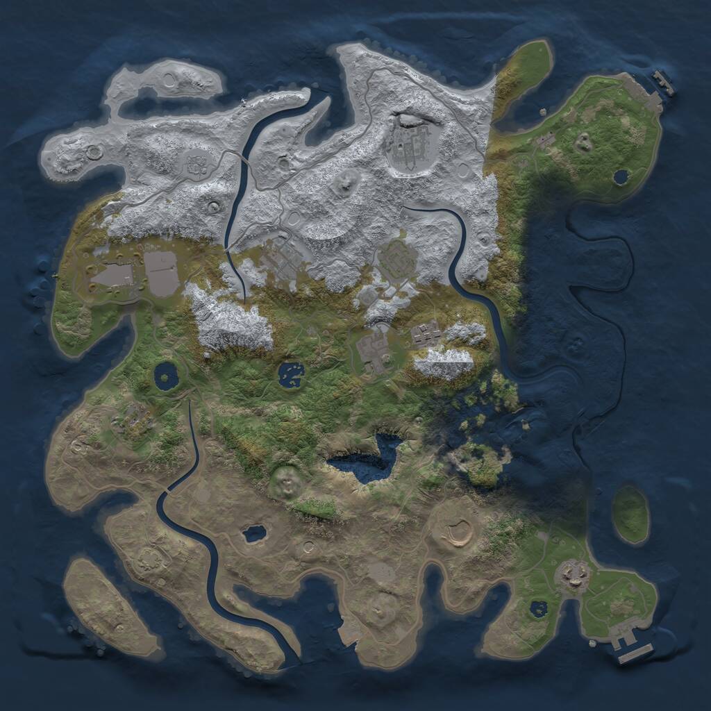 Rust Map: Procedural Map, Size: 4000, Seed: 2134791266, 16 Monuments