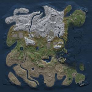 Thumbnail Rust Map: Procedural Map, Size: 4000, Seed: 2134791266, 16 Monuments