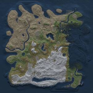 Thumbnail Rust Map: Procedural Map, Size: 4600, Seed: 1250455789, 17 Monuments