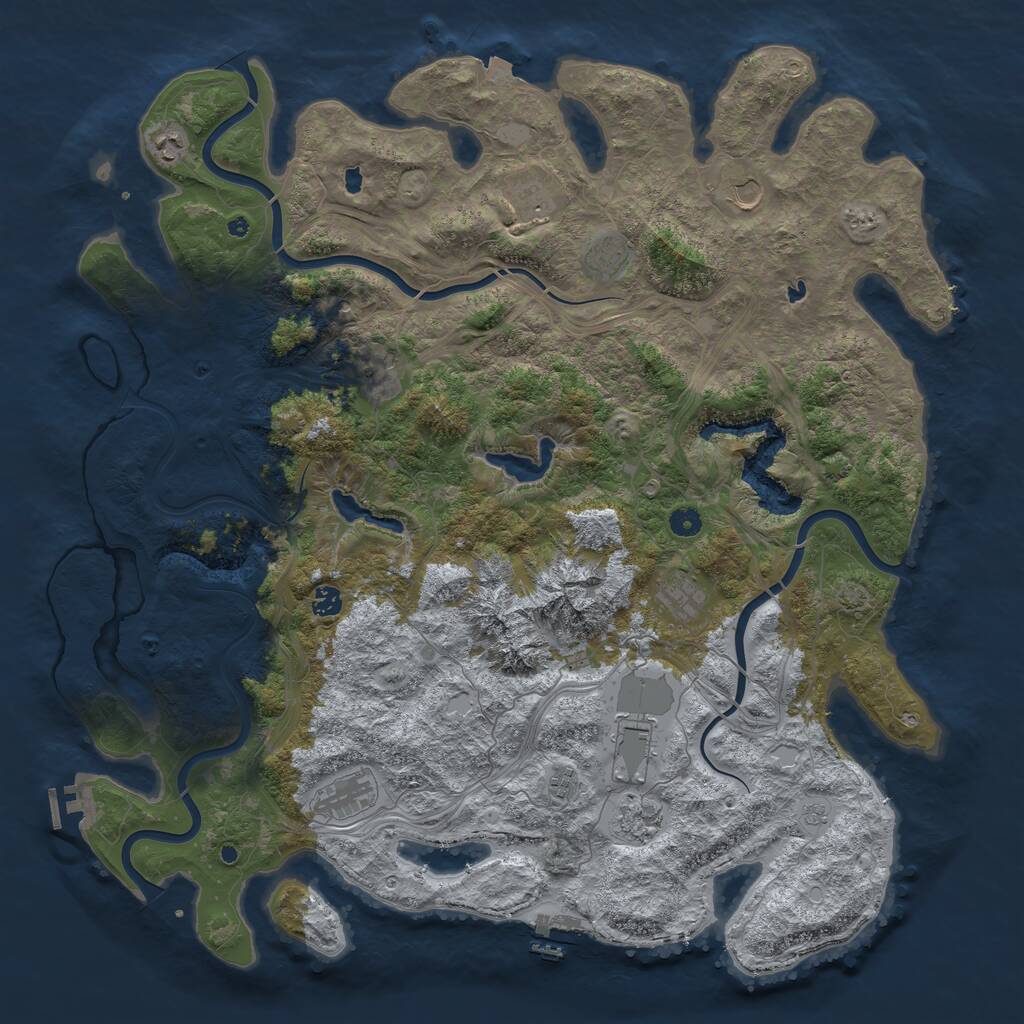 Rust Map: Procedural Map, Size: 5000, Seed: 1426793390, 17 Monuments