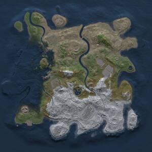 Thumbnail Rust Map: Procedural Map, Size: 3500, Seed: 1719651368, 14 Monuments