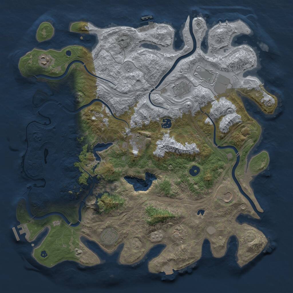 Rust Map: Procedural Map, Size: 4250, Seed: 1645609060, 15 Monuments