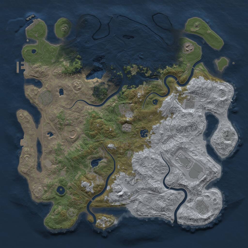 Rust Map: Procedural Map, Size: 4500, Seed: 2052026, 16 Monuments