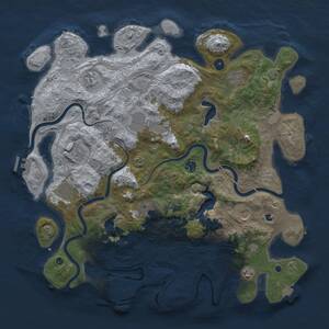 Thumbnail Rust Map: Procedural Map, Size: 4500, Seed: 1046754715, 16 Monuments