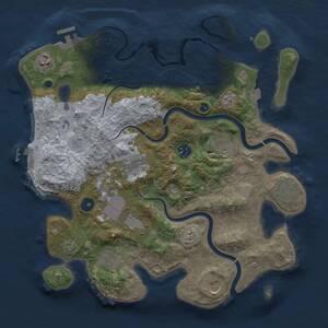 Thumbnail Rust Map: Procedural Map, Size: 3600, Seed: 599674064, 15 Monuments