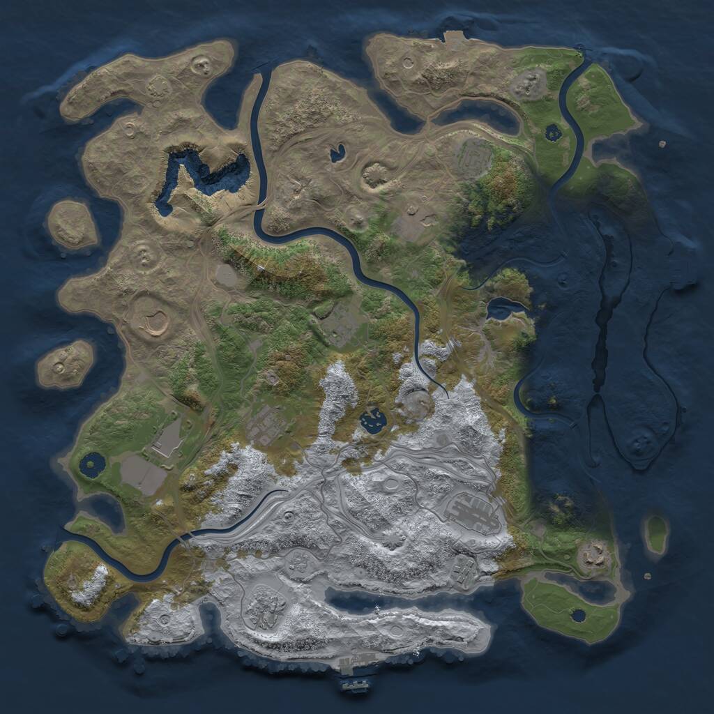 Rust Map: Procedural Map, Size: 4250, Seed: 322037970, 17 Monuments