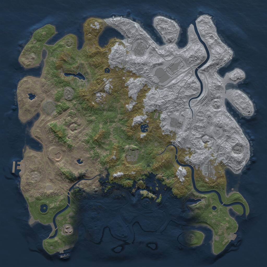 Rust Map: Procedural Map, Size: 4800, Seed: 23974, 17 Monuments