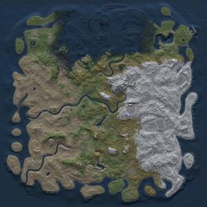 Thumbnail Rust Map: Procedural Map, Size: 6000, Seed: 165743259, 17 Monuments