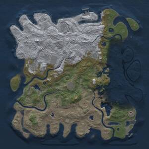 Thumbnail Rust Map: Procedural Map, Size: 4500, Seed: 1391619846, 16 Monuments