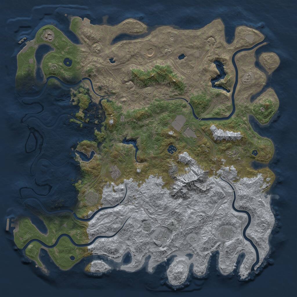 Rust Map: Procedural Map, Size: 5100, Seed: 577078531, 16 Monuments