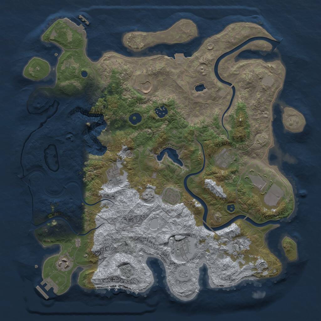 Rust Map: Procedural Map, Size: 4000, Seed: 1966038158, 16 Monuments