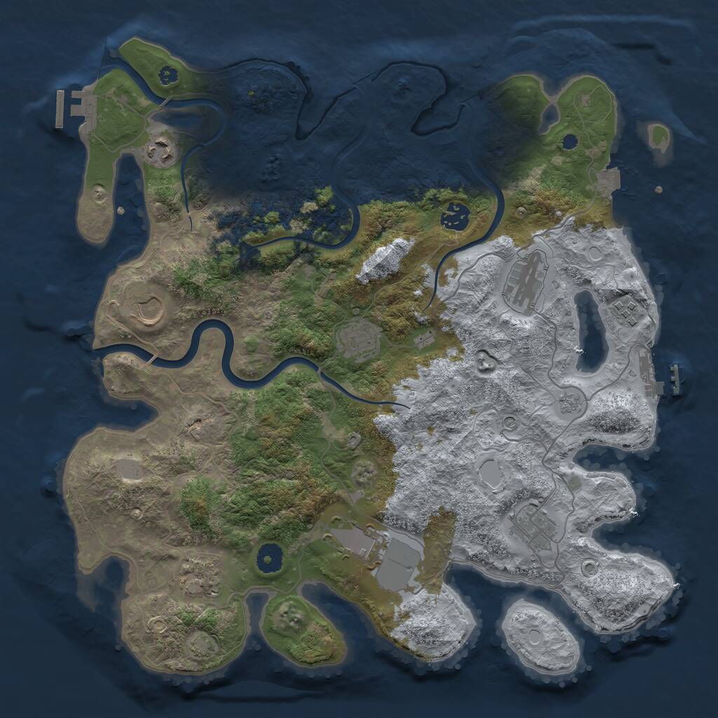 Rust Map: Procedural Map, Size: 3800, Seed: 867530999, 15 Monuments