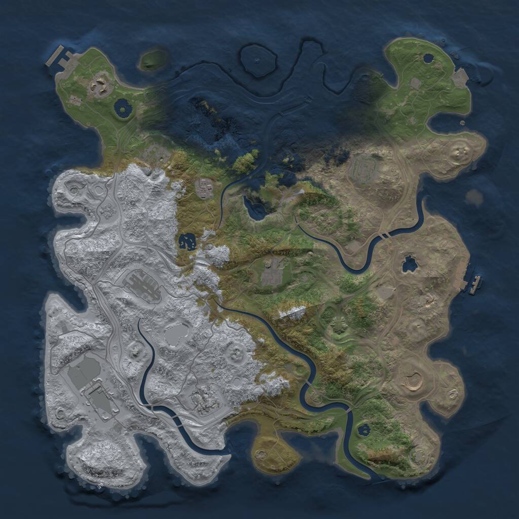 Rust Map: Procedural Map, Size: 4250, Seed: 848007691, 16 Monuments