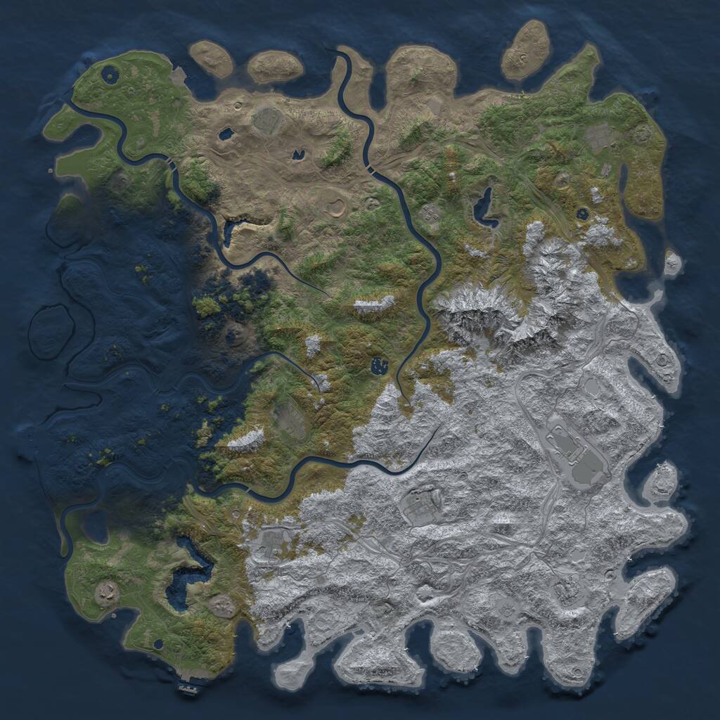 Rust Map: Procedural Map, Size: 6000, Seed: 1044967294, 17 Monuments