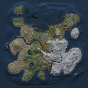 Thumbnail Rust Map: Procedural Map, Size: 3000, Seed: 1321362921, 12 Monuments