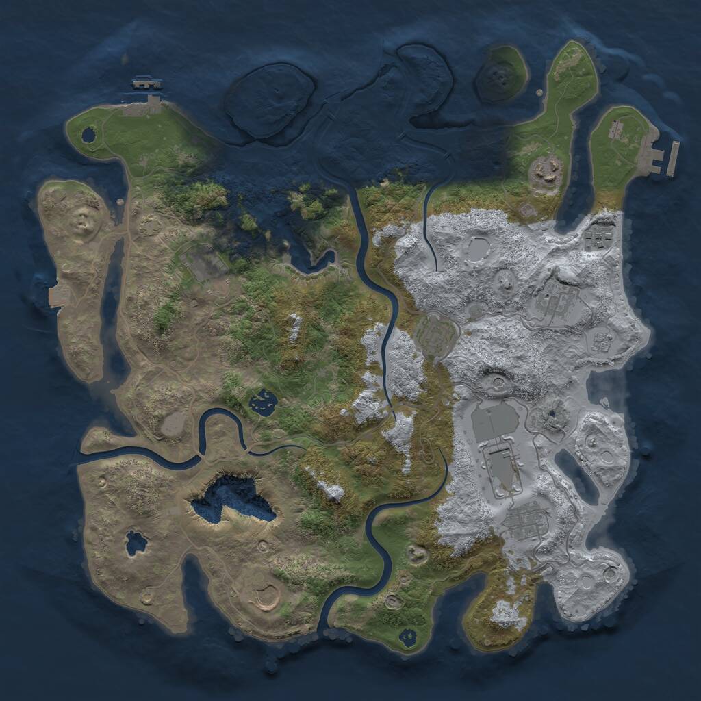 Rust Map: Procedural Map, Size: 4000, Seed: 663404122, 15 Monuments