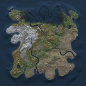 Thumbnail Rust Map: Procedural Map, Size: 3500, Seed: 1445701827, 14 Monuments