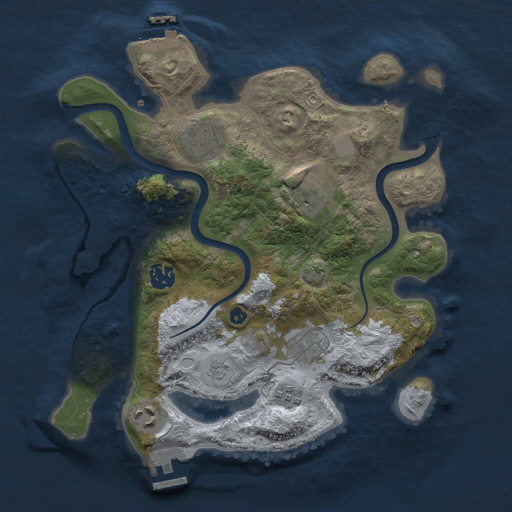 Rust Map: Procedural Map, Size: 3000, Seed: 2109999, 11 Monuments