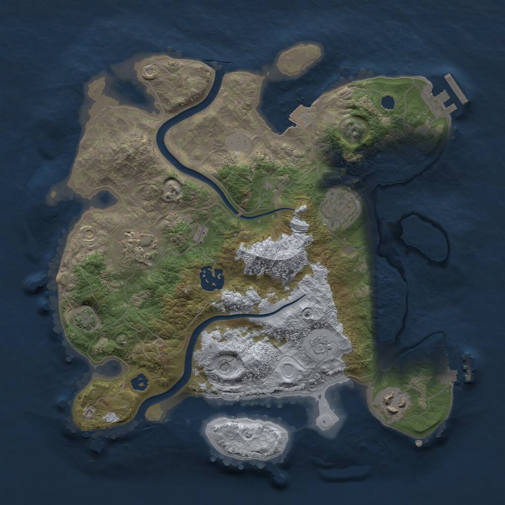 Rust Map: Procedural Map, Size: 3000, Seed: 608291358, 10 Monuments