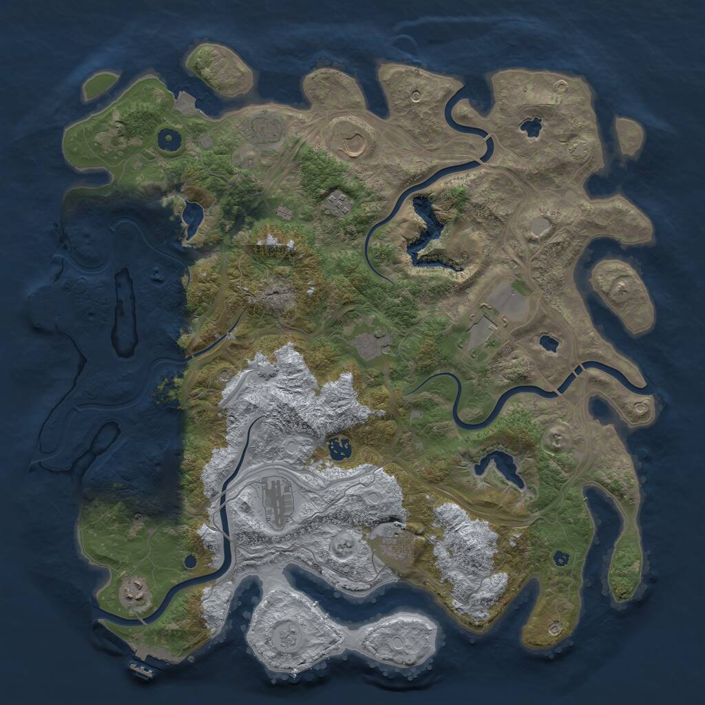 Rust Map: Procedural Map, Size: 4500, Seed: 222701446, 15 Monuments
