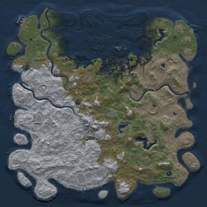 Thumbnail Rust Map: Procedural Map, Size: 6000, Seed: 136225, 17 Monuments