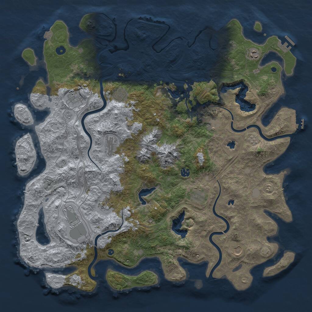 Rust Map: Procedural Map, Size: 5000, Seed: 276565499, 17 Monuments