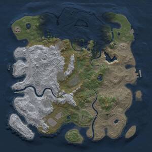Thumbnail Rust Map: Procedural Map, Size: 4250, Seed: 12541, 16 Monuments