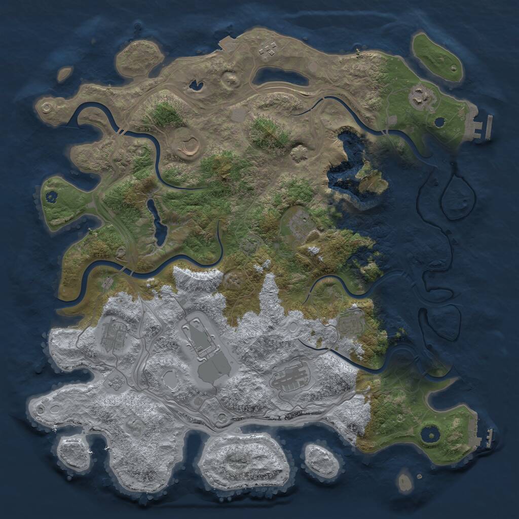 Rust Map: Procedural Map, Size: 4250, Seed: 18821777, 14 Monuments