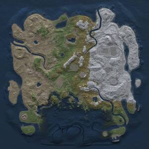 Thumbnail Rust Map: Procedural Map, Size: 4500, Seed: 2137491557, 15 Monuments