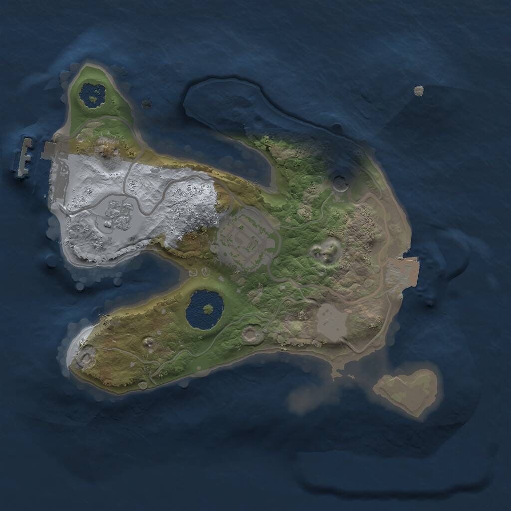Rust Map: Procedural Map, Size: 2000, Seed: 548159684, 5 Monuments
