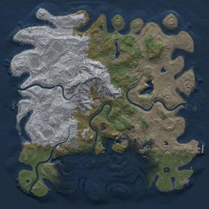 Thumbnail Rust Map: Procedural Map, Size: 5000, Seed: 691535420, 16 Monuments