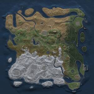 Thumbnail Rust Map: Procedural Map, Size: 4250, Seed: 2047296810, 19 Monuments