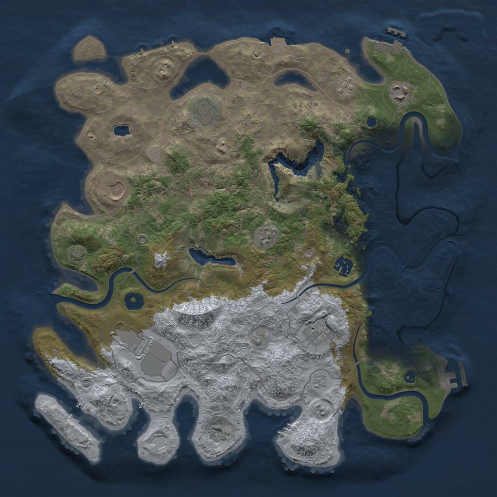 Rust Map: Procedural Map, Size: 4000, Seed: 815961486, 13 Monuments