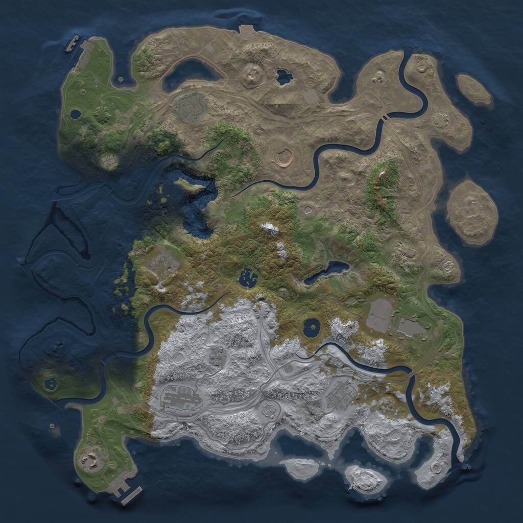 Rust Map: Procedural Map, Size: 4250, Seed: 295249131, 16 Monuments