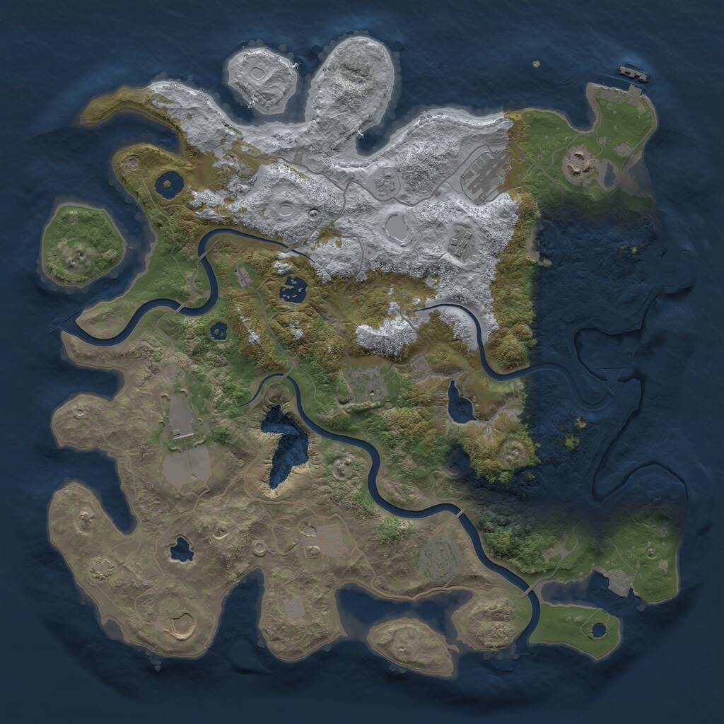 Rust Map: Procedural Map, Size: 4000, Seed: 91771376, 16 Monuments