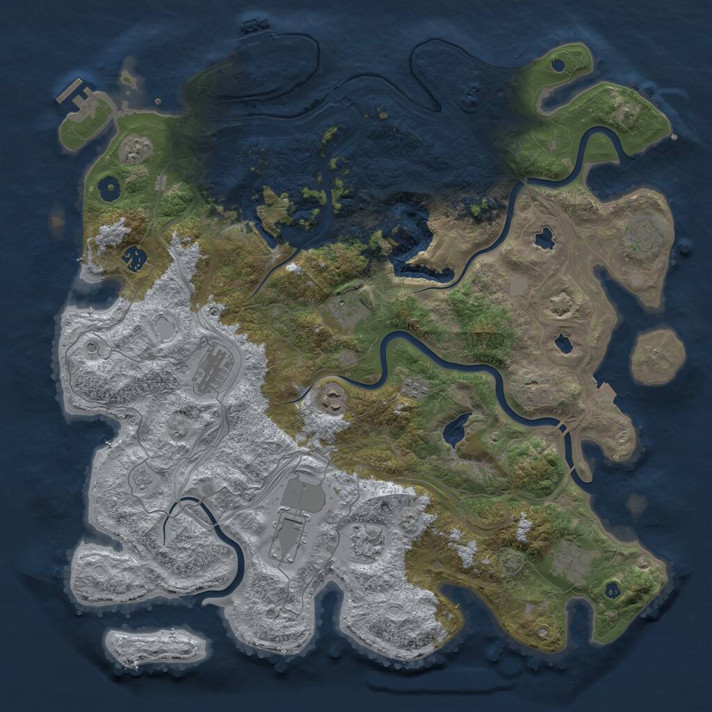 Rust Map: Procedural Map, Size: 4500, Seed: 1946803735, 15 Monuments