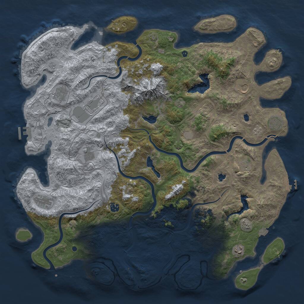 Rust Map: Procedural Map, Size: 5000, Seed: 1899641842, 16 Monuments